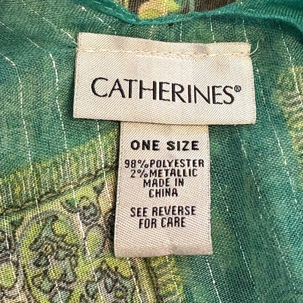 Catherine's Green Sparkling Boho Kimono Scarf Shawl, One Size - Picture 4 of 6